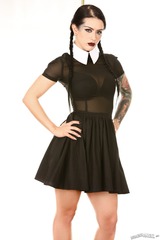 Tattooed Bitch In Black Dress 02